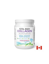 Collagene di manzo idrolizzato con acido ialuronico, glutammina e biotina - Total Body Collagen, 500 g in polvere, gusto melograno <tc>Natural Factors</tc>