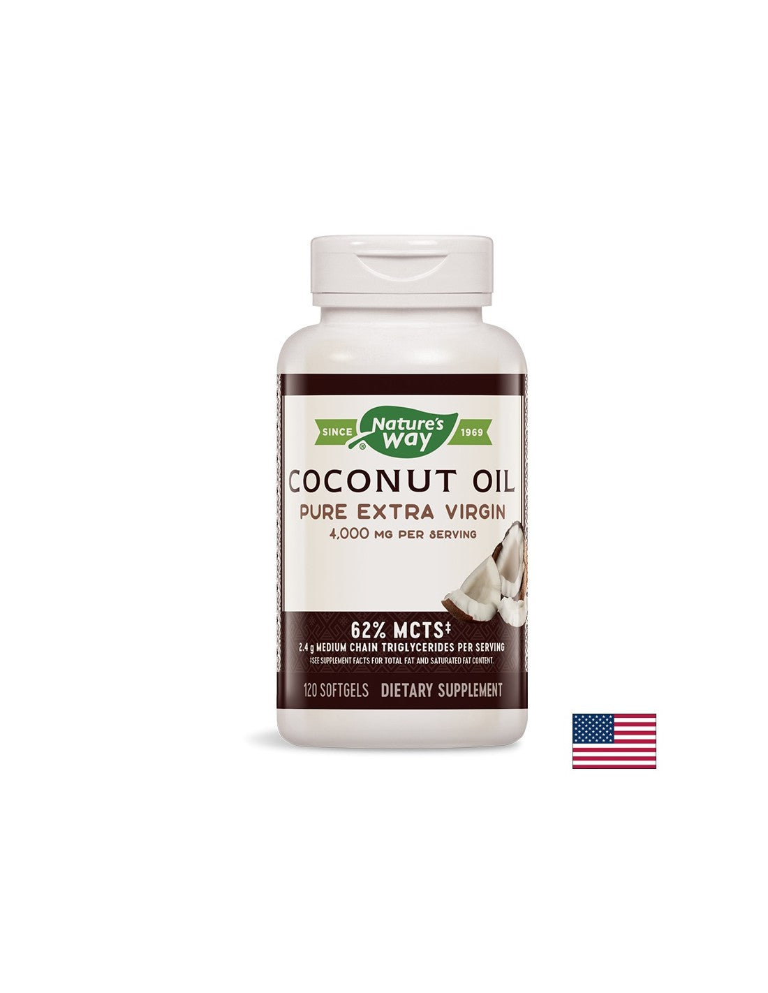 Olio di cocco biologico 1000 mg - 120 capsule in gel
