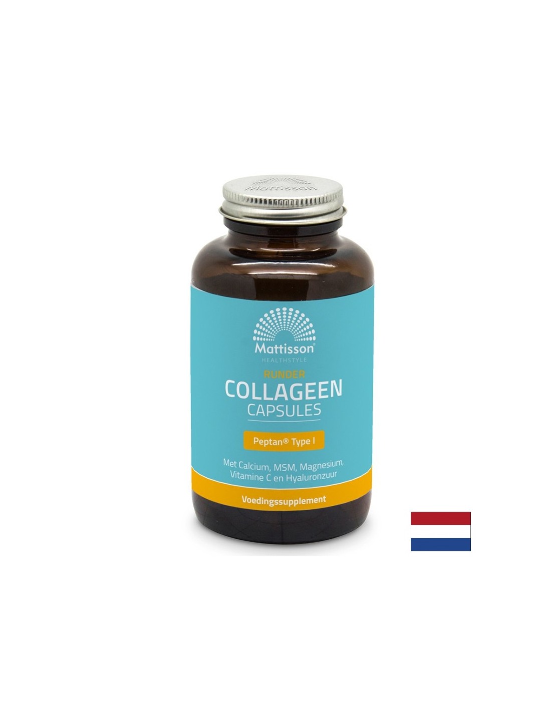 Collagene (tipo 1) con calcio, magnesio, MSM, vitamina C e acido ialuronico - Runder Collagen Peptan, 180 capsule <tc>Mattisson Healthstyle</tc>