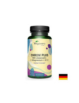 Controllo del diabete - cromo + dente di leone, magnesio e vitamina B12, 90 capsule