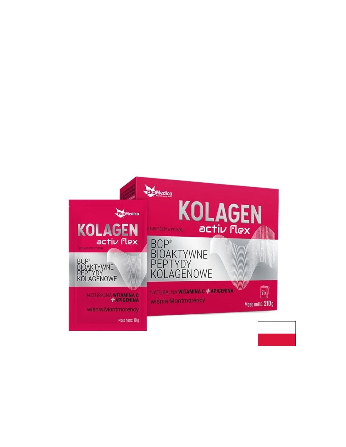 Capelli e pelle - peptidi di collagene bioattivo + vitamina C e apigenina, 21 bustine