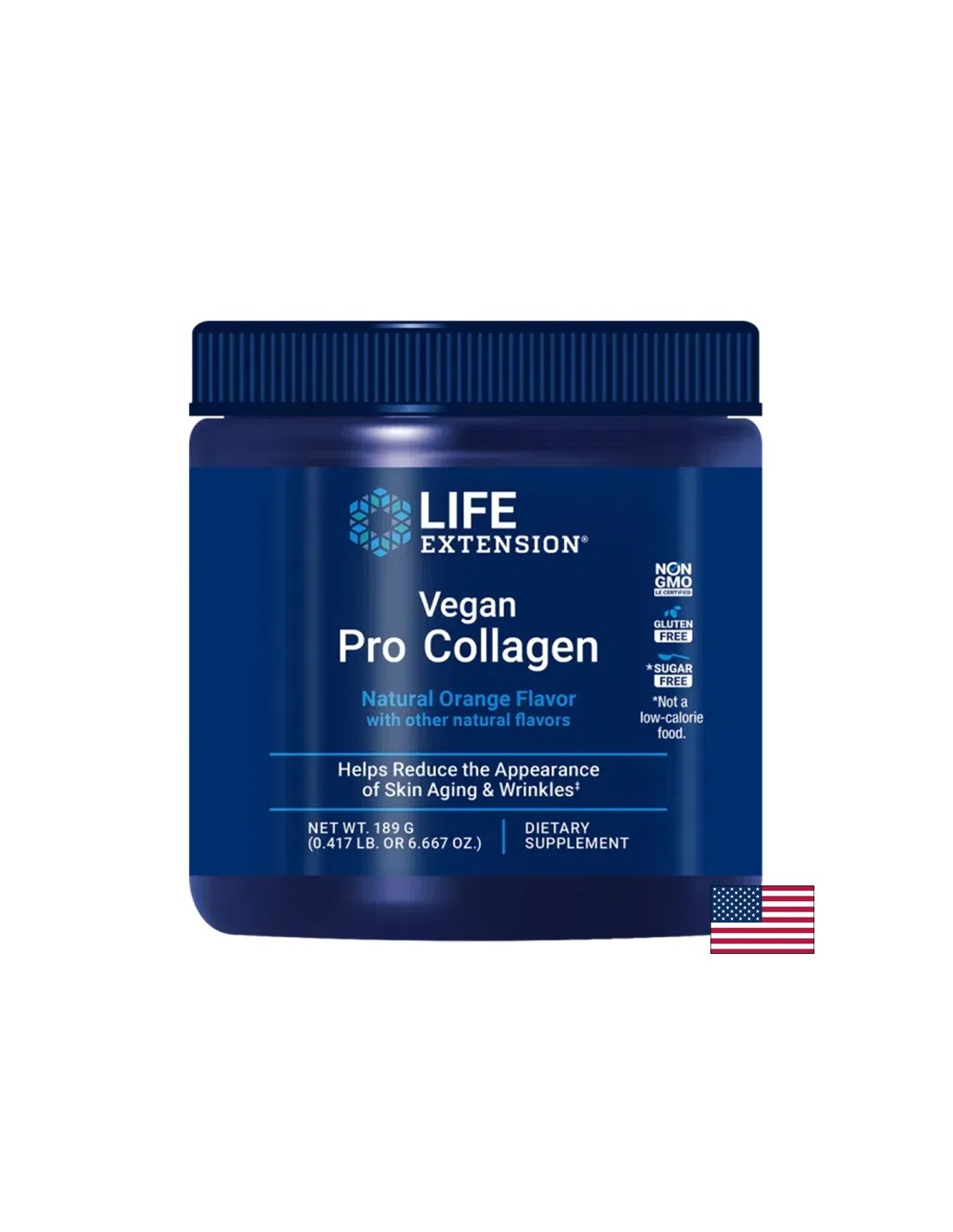 Capelli e pelle - Collagene professionale vegano, 189 g in polvere, arancione profumato