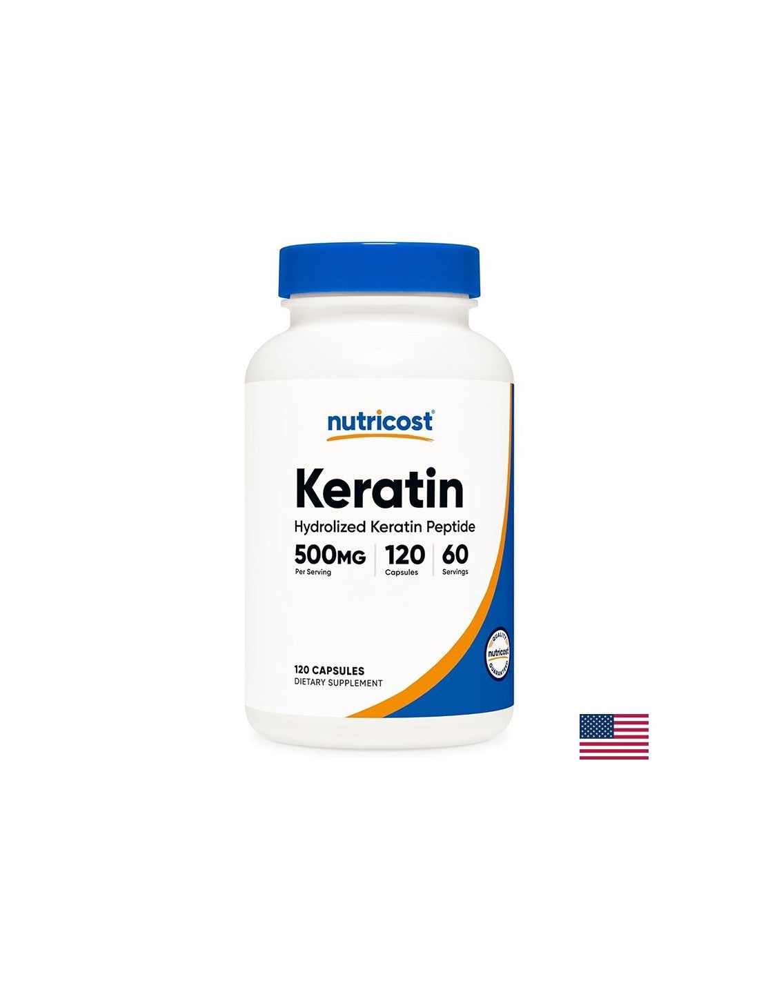 Capelli, pelle, unghie - cheratina (peptidi di cheratina idrolizzati), 250 mg x 120 capsule