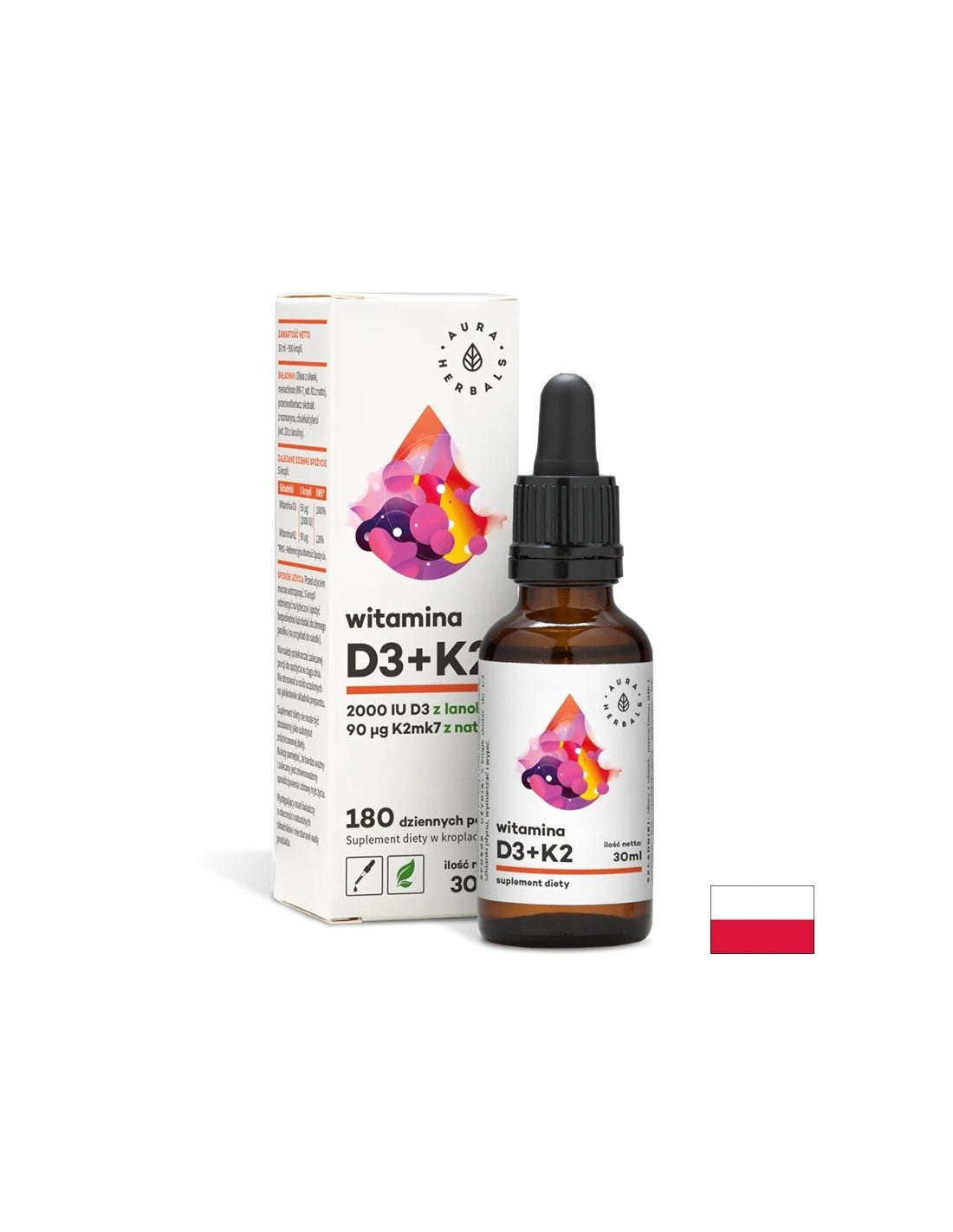 Ossa e Denti - Vitamina D3 + K2, gocce da 30 ml <tc>Aura Herbals</tc>