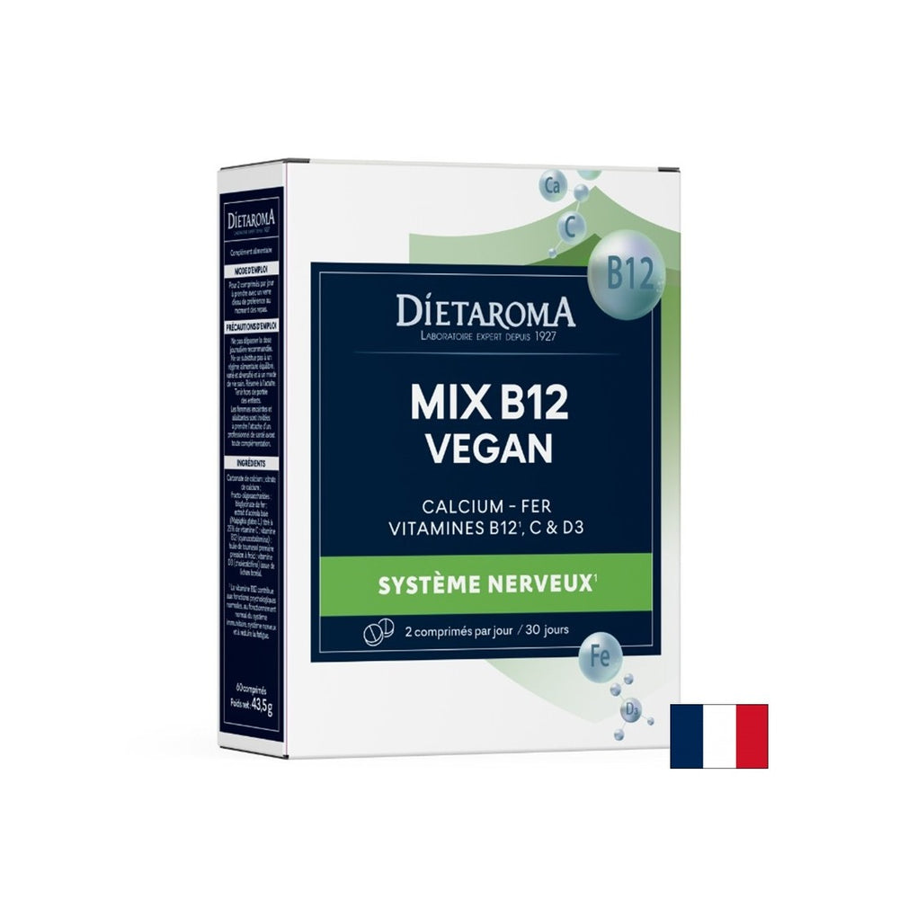 Sistema osseo e circolazione - Vitamina B12 + ferro, calcio, vitamina C e D3 (formula vegana), 60 compresse