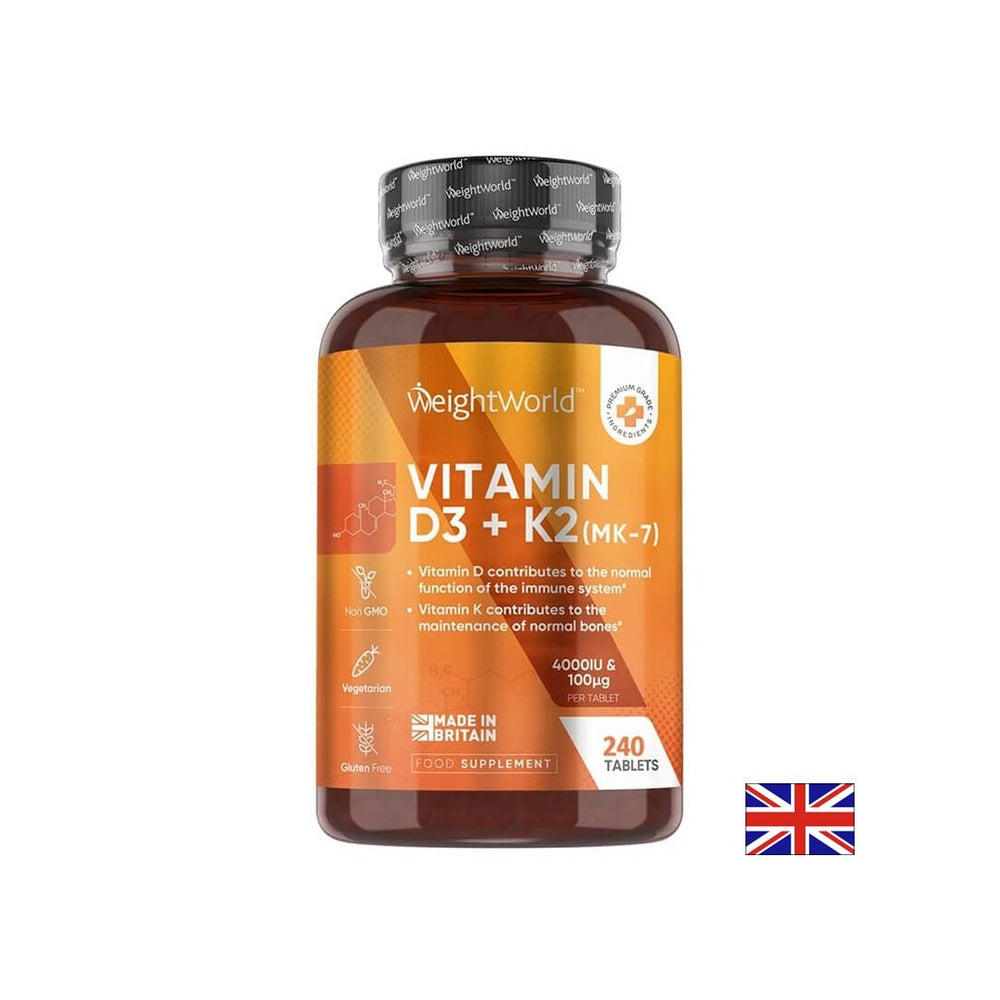 Sistema osseo - Vitamina D3 4000 IU + K2 100 µg, 180 compresse World World