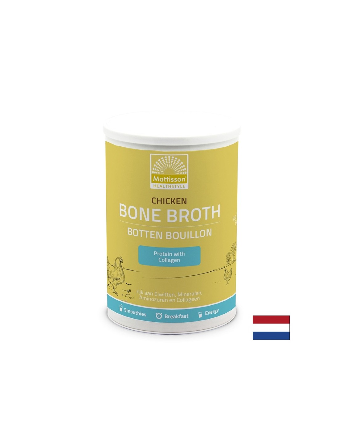 Bella pelle e articolazioni sane - brodo di osso di pollo, 400 g in polvere