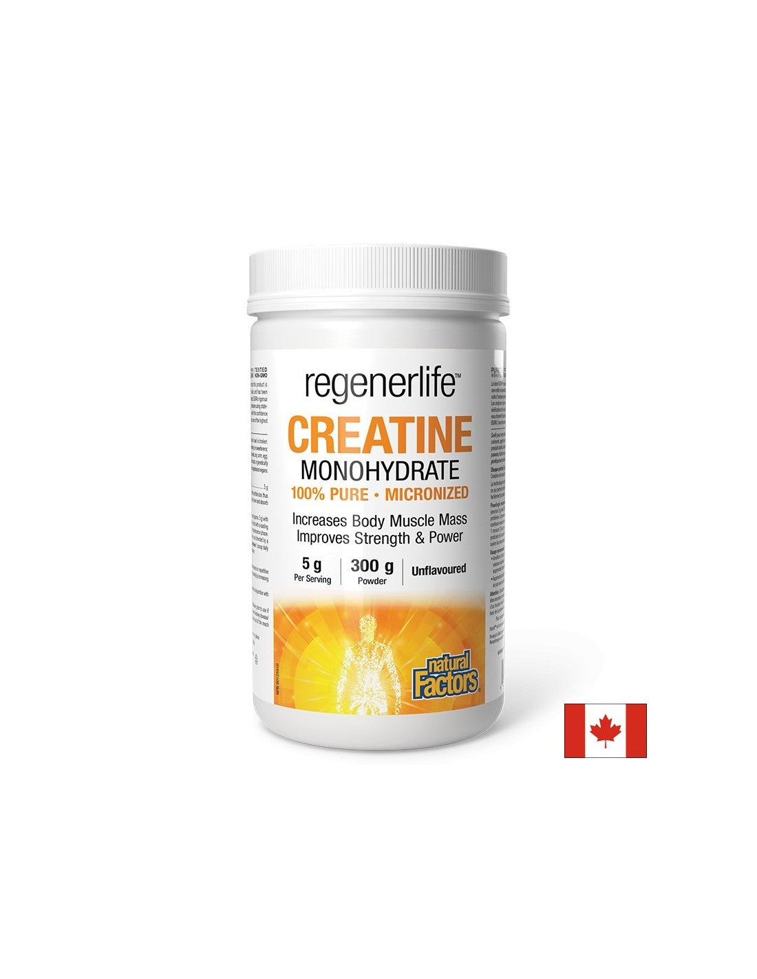 Creatina monoidrata (micronizzata) Regenerlife ™ - Forza, resistenza e prestazioni muscolari, 5000 mg x 300 g di polvere