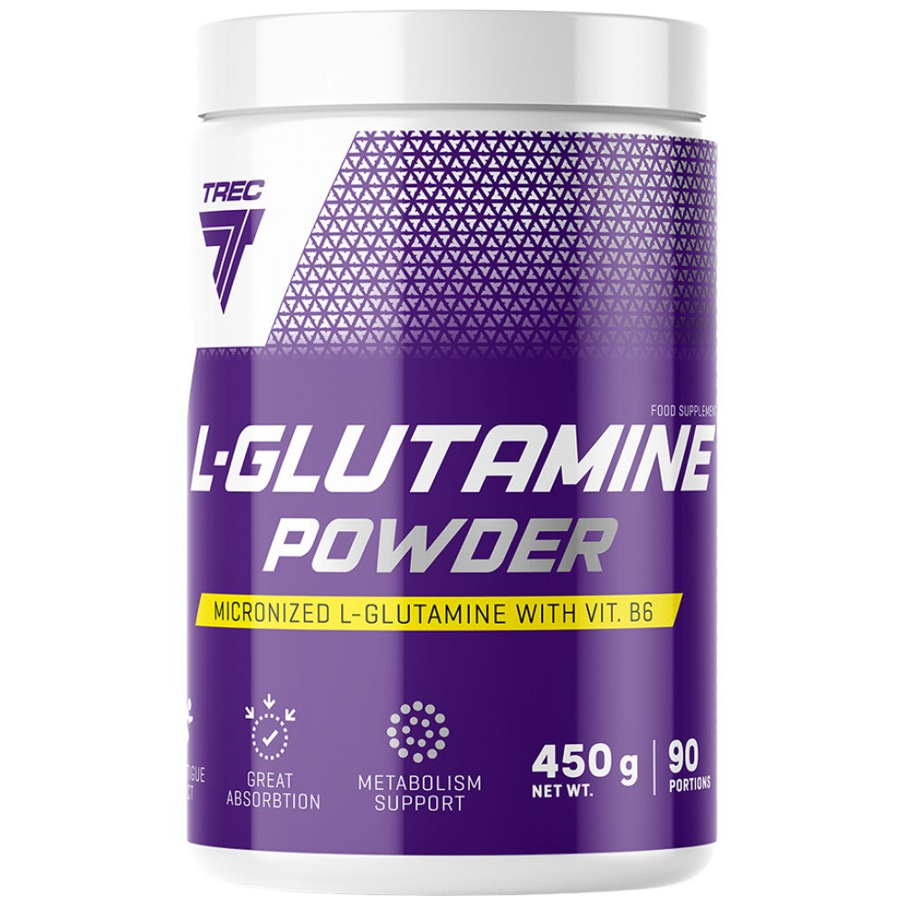 Polvere di l-glutammina | Glutammina micronizzata con VIT. B6 - 450 grammi