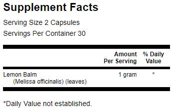 Spectrum Full Spectrum Lemon Balm 60 Capsules