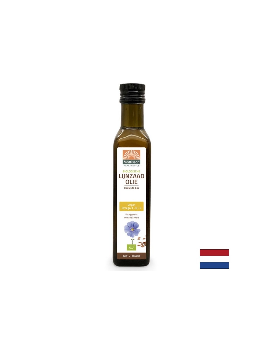 Olio di semi di lino (pressatura a freddo, organico), 250 ml