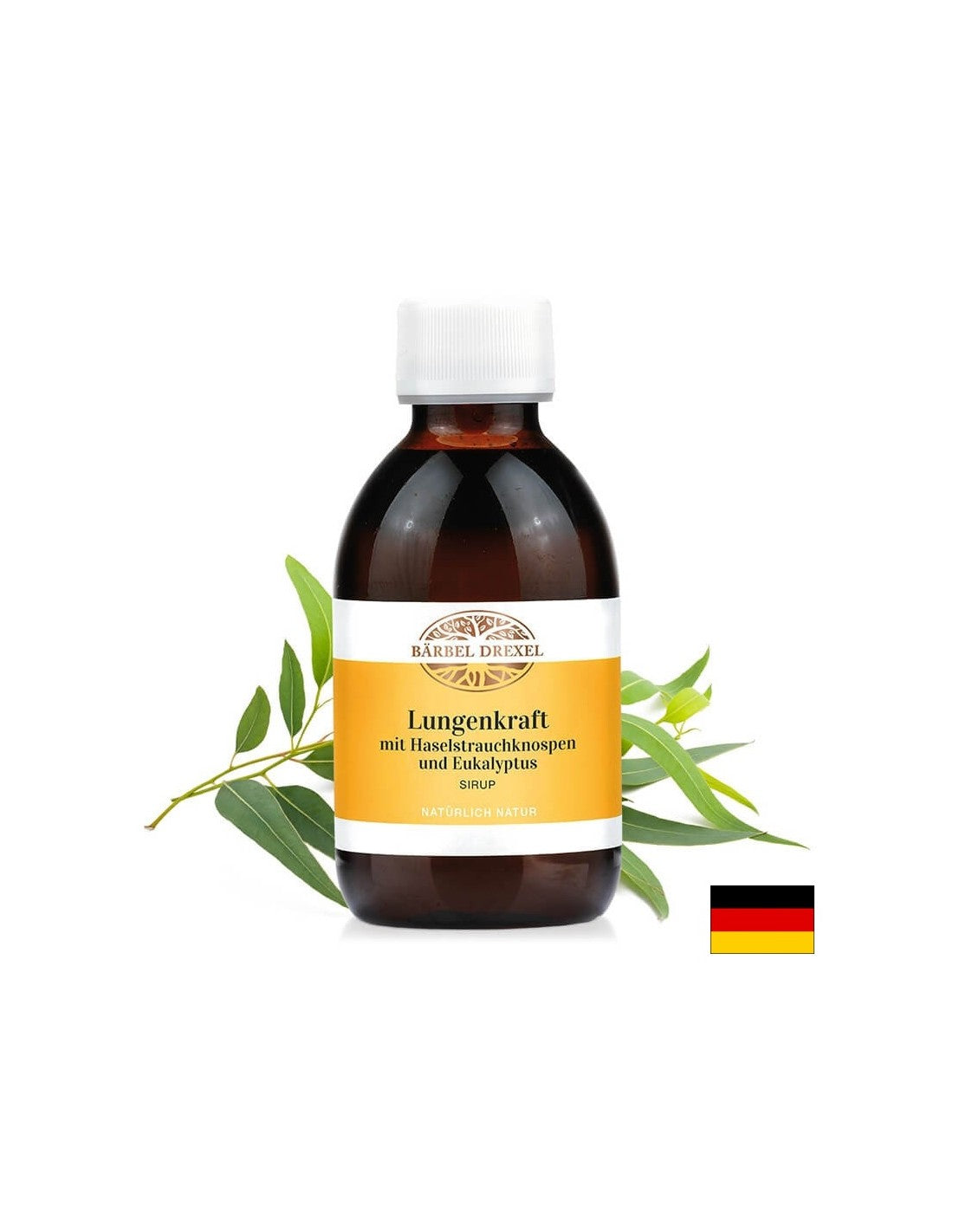 Lungenkraft mit Haselstrauchknospen und Eukalyptus/Sciroppo alle erbe per le vie respiratorie, 200 ml <tc>Bärbel Drexel</tc>