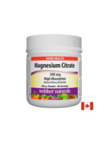 Citrato di magnesio - Citrato di magnesio altamente assorbibile 300 mg, 200 g di polvere al gusto di frutti di bosco <tc>Webber Naturals</tc>