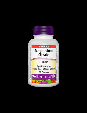 Magnesium Citrate / With high absorption / 150 mg, 60 capsules Webber Naturals - Nutra Best Europe