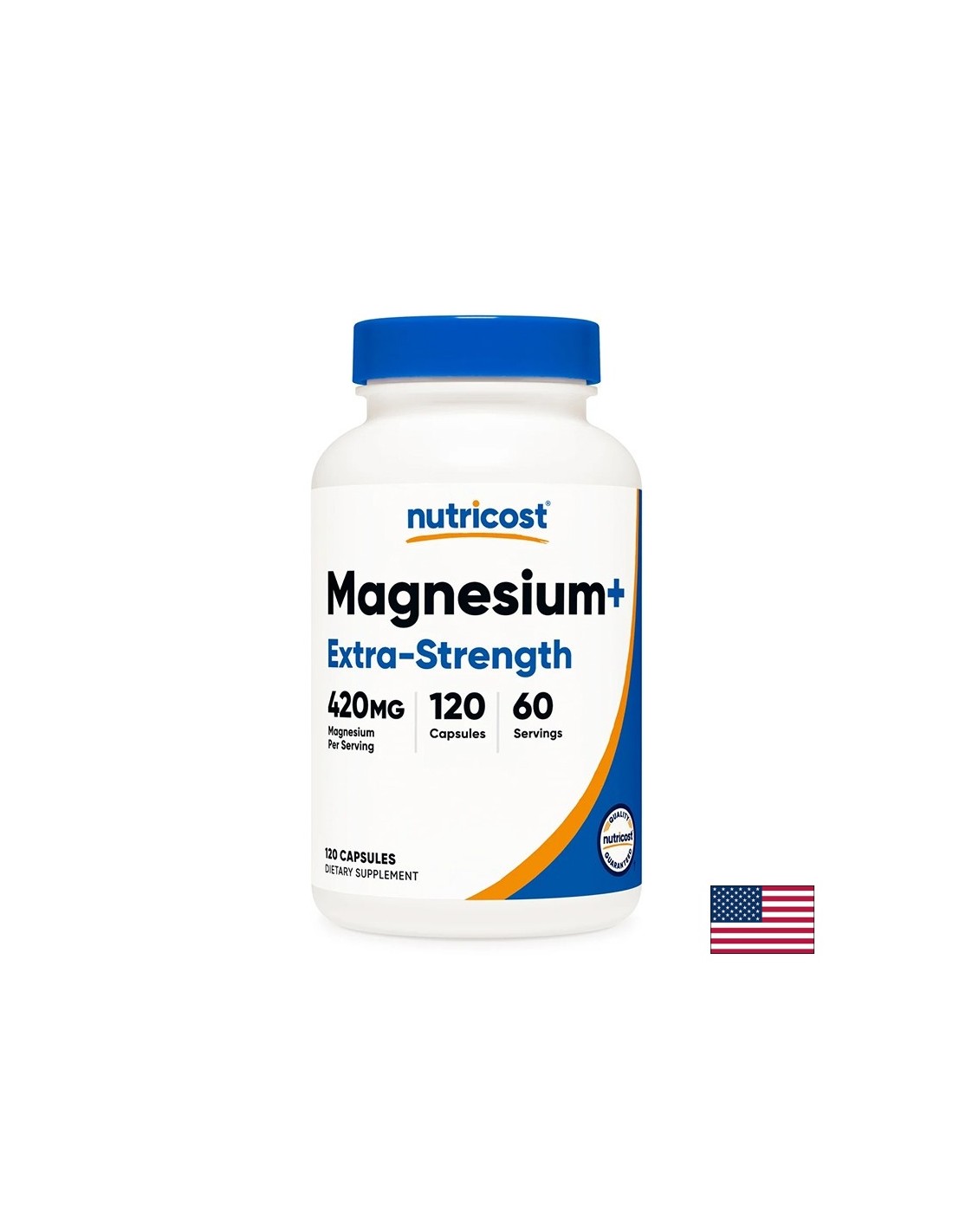 Magnesio (ossido + bisglicinato)-formula ad alte dosi per supporto muscolare e del sistema nervoso, 210 mg x 120 capsule