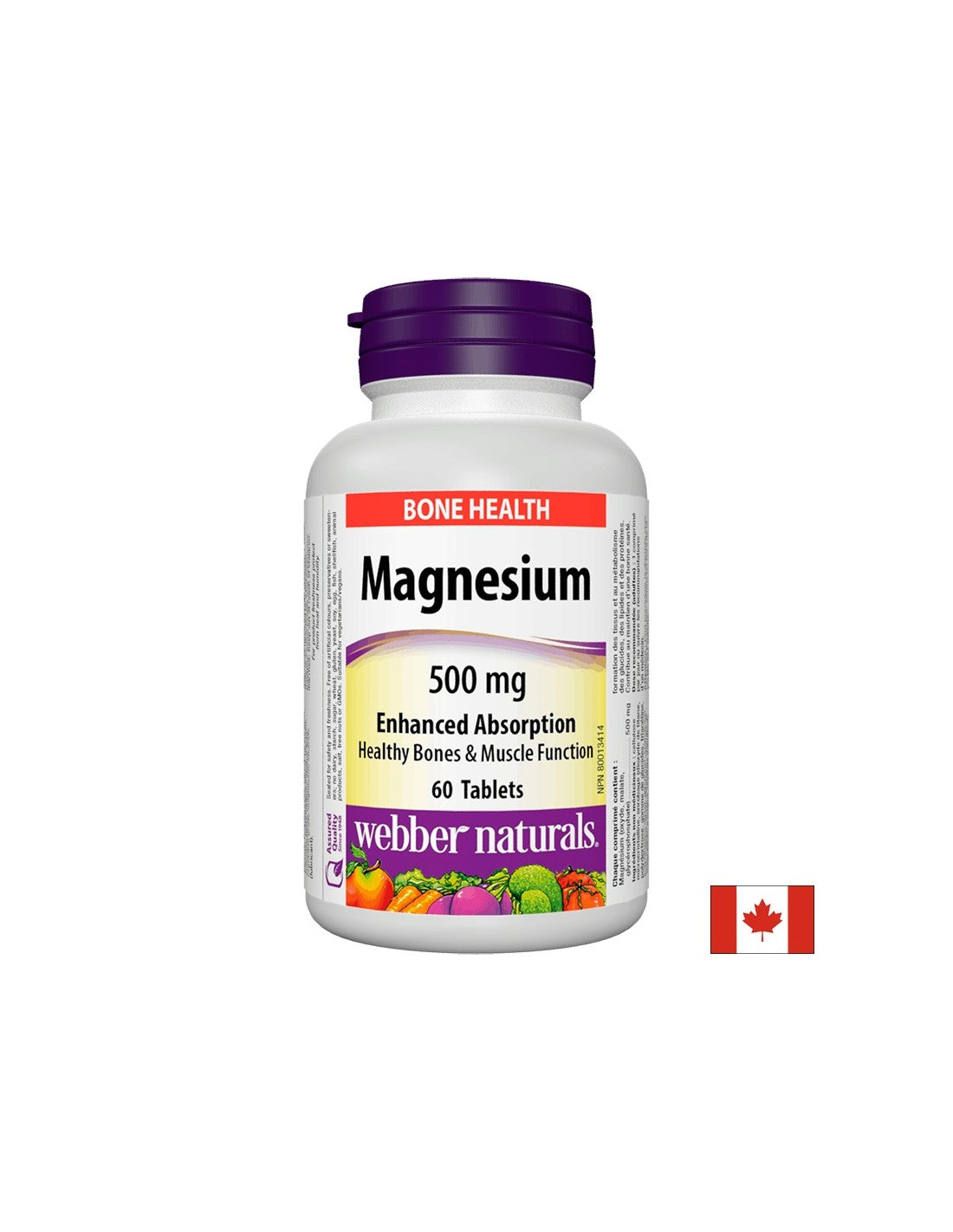 Magnesio 500 mg x 60 compresse ad assorbimento ottimale <tc>Webber Naturals</tc>