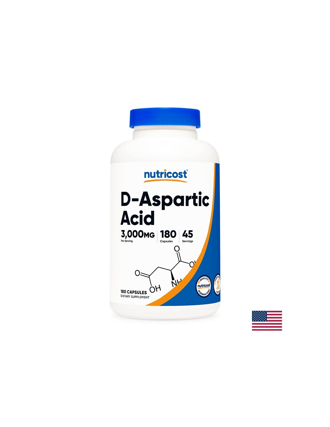 Men's Health - Acido D-aspartico, 3000 mg/180 capsule <tc>Nutricost</tc>