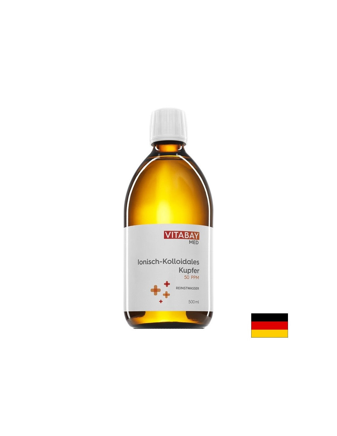 MED Kolloidales Kupfer 50 PPM - Rame colloidale 50 PPM, altamente concentrato (purezza 99,99%), 500 ml <tc>Vitabay</tc>