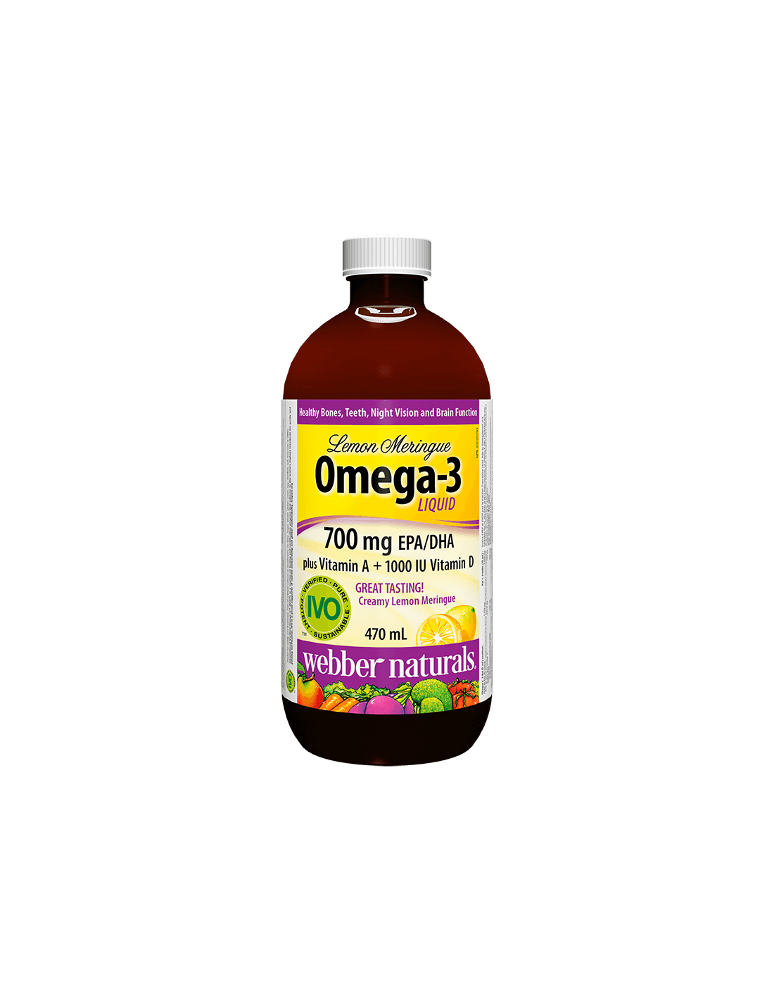 Omega-3 Liquido più Vitamina A + Vitamina D3 - Omega-3, 1233 mg (700 mg EPA/DHA) + Vitamina D3 e A, 470 ml