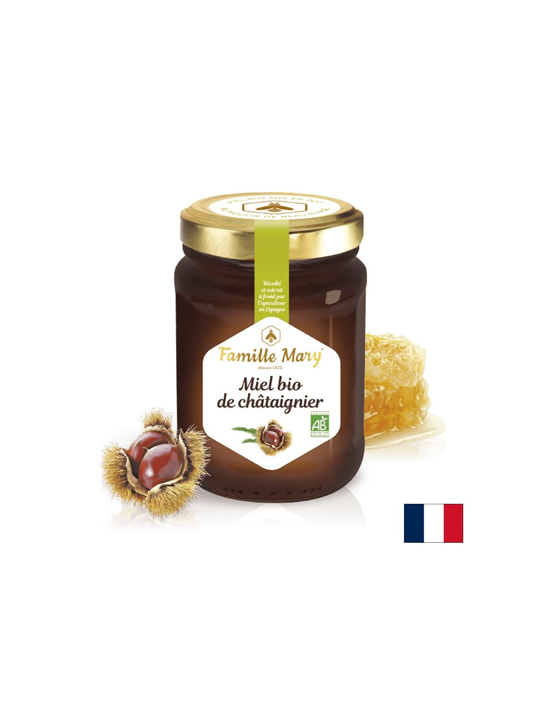 Miel Bio de Châtaigier/ biologico di castagno commestibile miele, 230 g famille mary