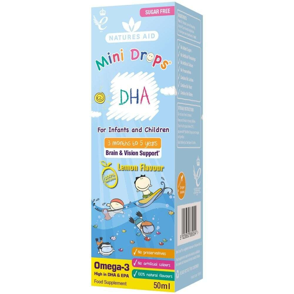 Gocce di Omega 3 per bambini (Kids Omega-3 Mini Drops) 50ml NaturesAid