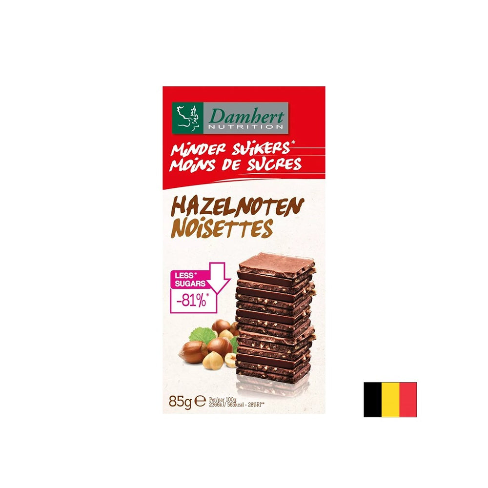 Cioccolato al latte con nocciole (senza zucchero), 85 g