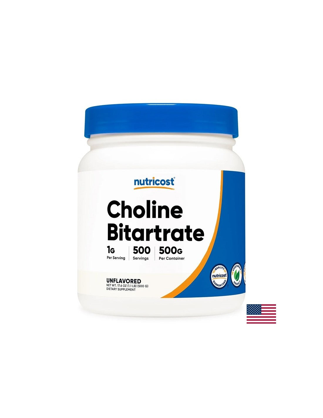 Funzione cerebrale - Bitartrato di colina (vitamina B4), 500 g di polvere
