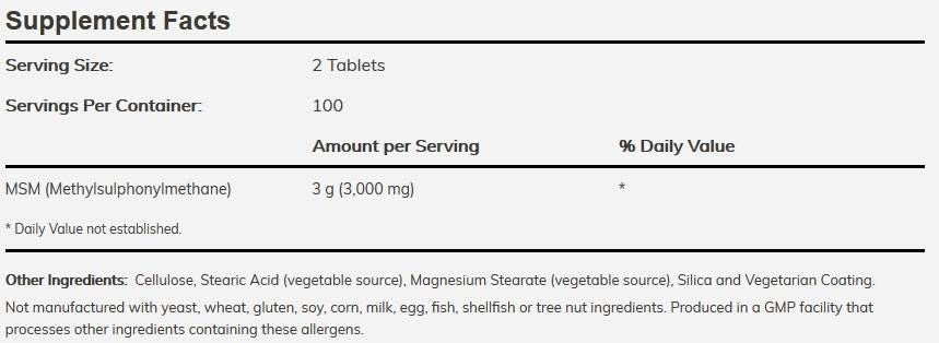 MSM 1500 mg - 200 compresse