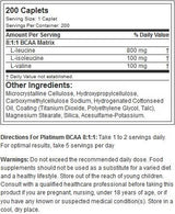Platinum BCAA 8: 1: 1 - 200 Caplets