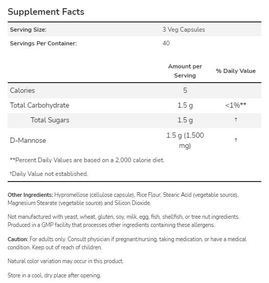 D -mannosio 500 mg - 240 capsule