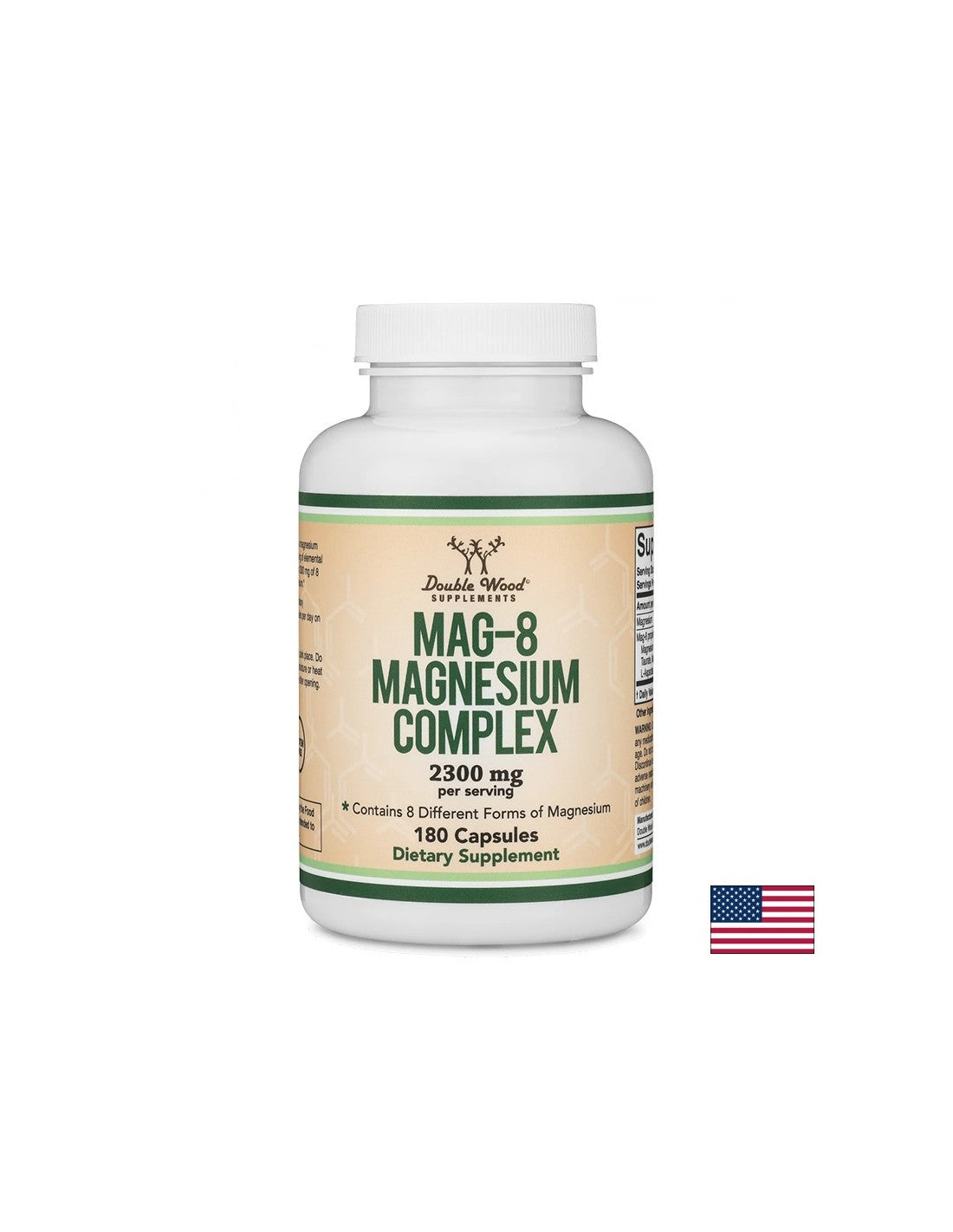Complesso di magnesio MAG -8 - 8 forme di muscolo di magnesio, salute e salute neurologica, 142 mg, 180 capsule per 6 mesi di assunzione
