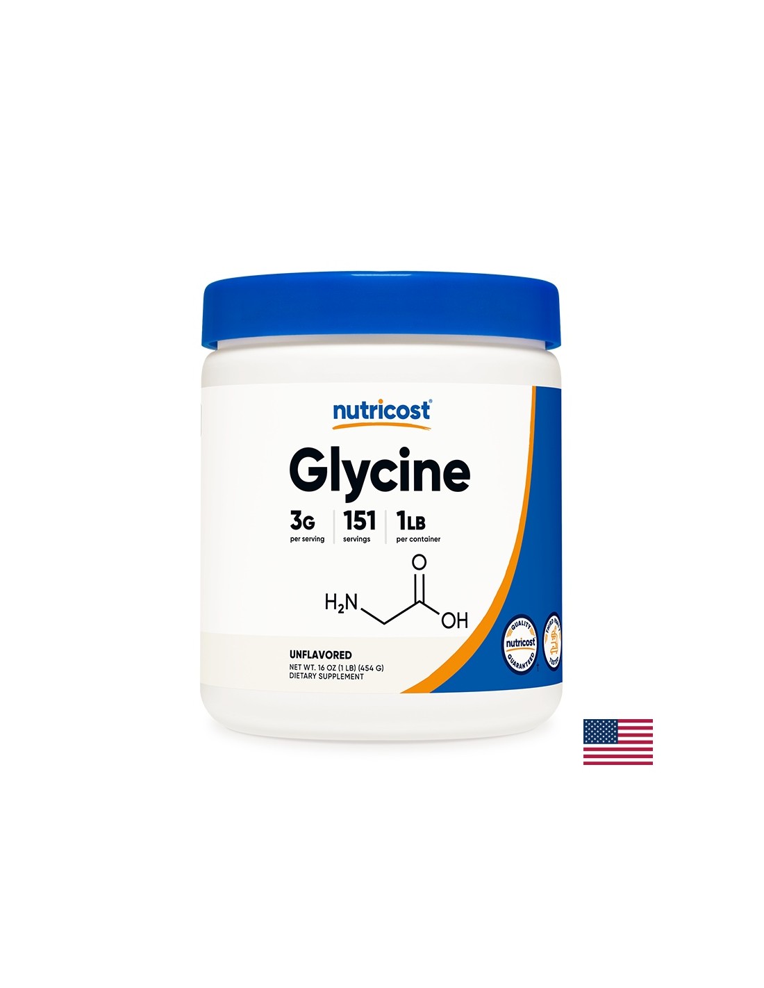 Sistema nervoso e funzione muscolare - Glicina, 454 g <tc>Nutricost</tc> Polvere