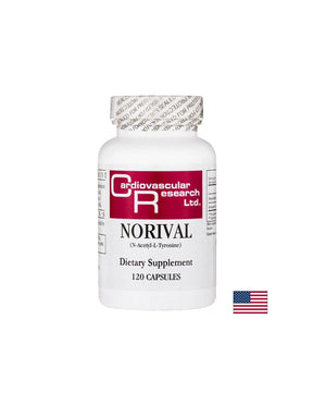 Brain function, motivation, emotional health - Norival - formula with vitamin B6 & N-acetyl-L-Tyrosine, 120 capsules - Nutra Best Europe