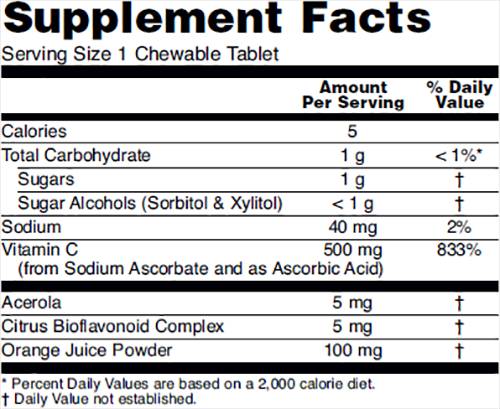 Vitamina C -500 masticabile - 100 compresse masticabili