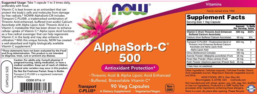 Alphasorb -C 500 mg - 180 capsule