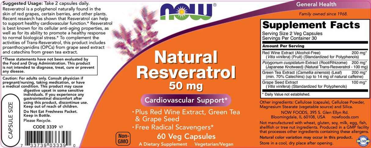 Resveratrolo naturale 50 mg - 60 capsule