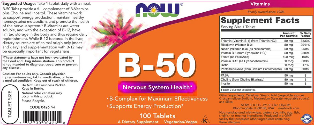 Vitamina B-50 [100 compresse, 100 dosi]