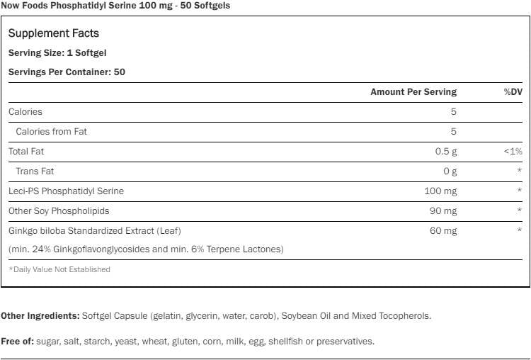 Fosfatidil serina 100 mg + ginkgo [50 capsule gel, 50 dosi]