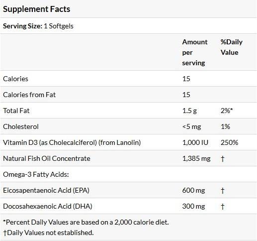 Ultra Omega 3-D con vitamina D-3-180 capsule gel