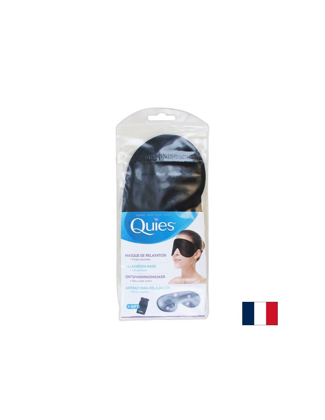 Maschera per dormire (in fibre naturali) + sacchetto regalo, 1 pz.