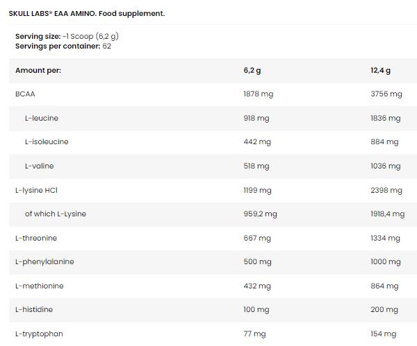EAA amino | Aminoacidi essenziali - 390 grammi