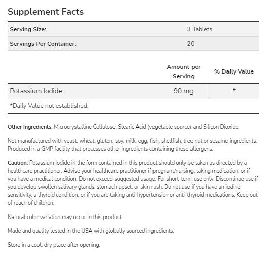 Ioduro di potassio 30 mg - 60 compresse