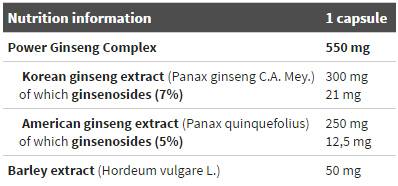 Platinum Ginseng ™ Sport Edition 550 mg - 60 capsule