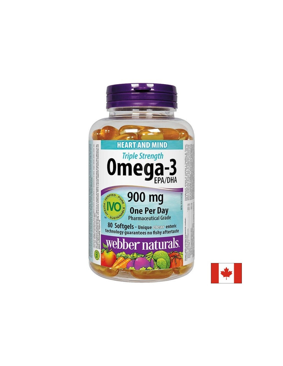 Omega-3 Tripla Forza/Omega-3 900 mg x 80 capsule softgel <tc>Webber Naturals</tc>