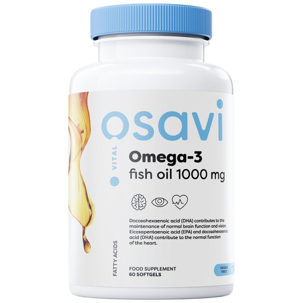 Omega 3 olio di pesce 1000 mg/sapore di limone - 60 capsule gel