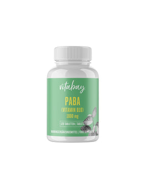 PABA - Para-Amino-Benzoesäure - Vitamin B10 (para-aminobenzoic acid) 1000 mg, 120 tablets Vitabay - Nutra Best Europe