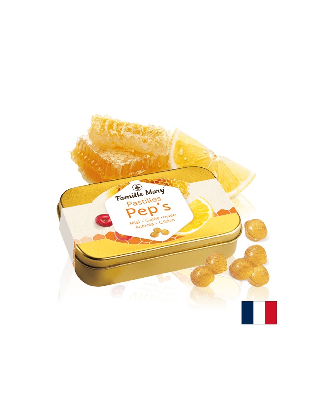 PEP's LOZENGES PER TONE E VITALITÀ - Losanghe con miele, gelatina reale, acerola e olio essenziale di limone, 60 g