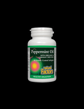 Peppermint Oil with Oregano & Caraway Seed Oils 200 mg - 60 Gel capsules - Nutra Best Europe
