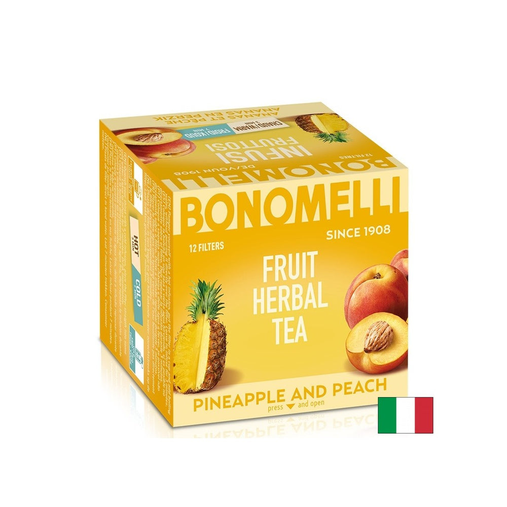 Tè di frutta con ananas e pesca - gusto succoso e gioia tropicale, 12 bustine