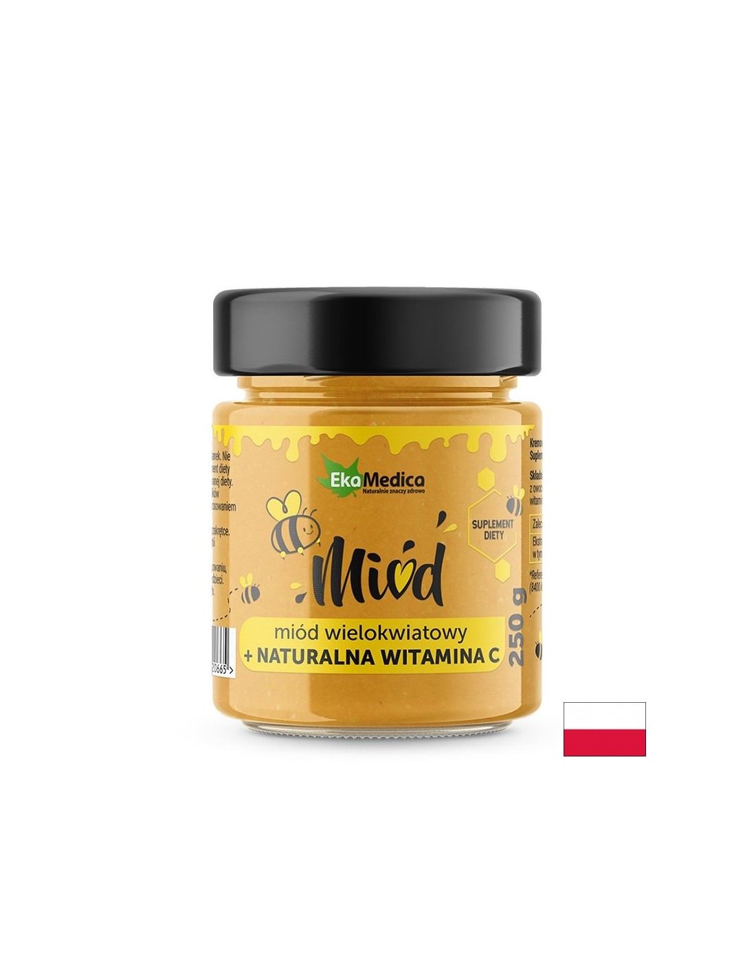 Miele poliflorale poliflolore con vitamina C naturale, 250 g di Ekammetica
